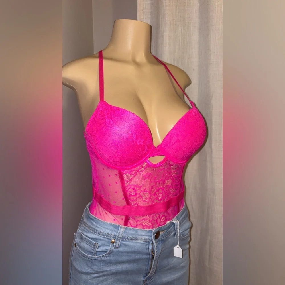 Pink Lace Bodysuit - Picture 2 of 5